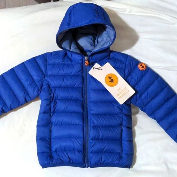 Save The Duck Boys size 4 Blue Donny Puffer Full Zip Jacket Synthetic Down NEW - Picture 2 of 14